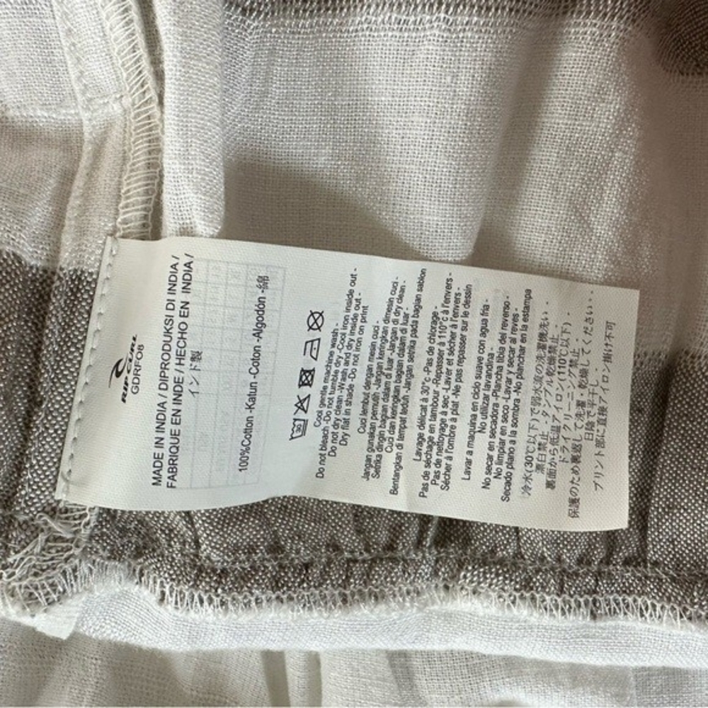 Rip Curl Vista Maxi Dress M White Grey Metallic Layered Cotton Spaghetti NWT - Picture 10 of 13